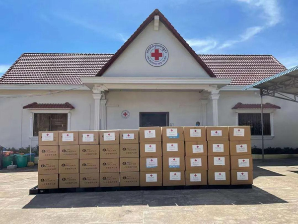 江苏红十字会无锡分会向柬埔寨红十字会捐赠的防疫物资