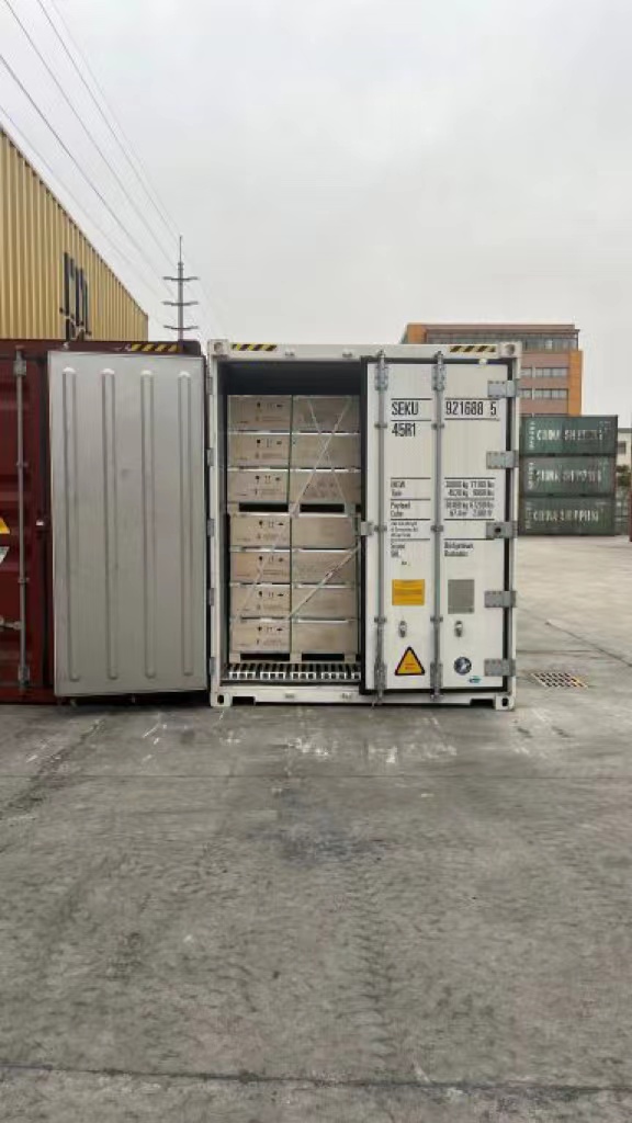 锂电池出口海运冷藏集装箱装箱