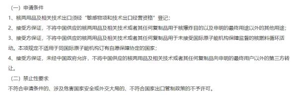 核两用品及相关技术出口许可